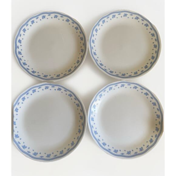 VTG Set of 4 Corelle Dinner Plates Blue Cornflower 10" by Corning Vitrelle EVC - Picture 7 of 7